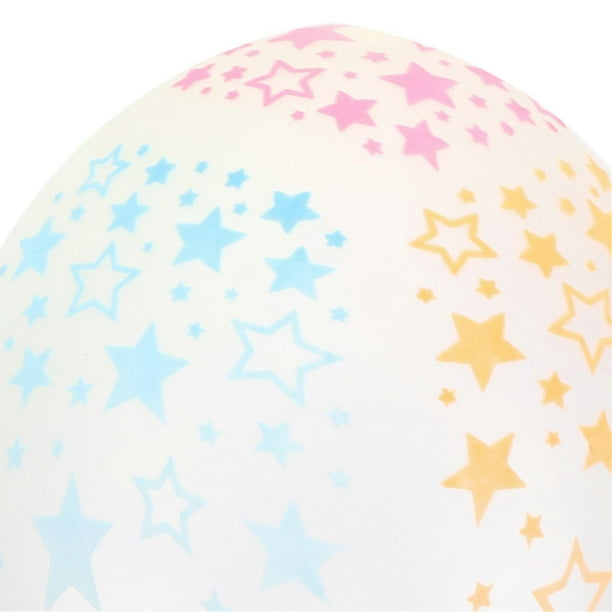 10Pcs Balloon Fluorescent Color Wave Point Polka Dot Neon Latex Balloons for Party Decoration(FivePointed Star )