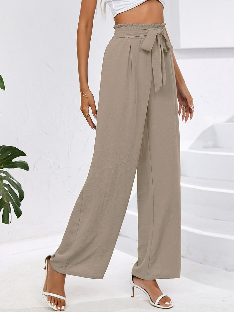 Chiclily High Waisted Yoga Palazzo Pants, Polyester, Wide