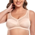 thumbnail image 2 of Women's Wireless Minimizer Plus Size Sleep Unlined Full Coverage Lace Bra 50H, 2 of 6