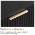 thumbnail image 4 of Oufan Fluted 4 Drawers Dresser, Modern Chest of Drawers, Bedside Cabinet, Wood Drawer Organizer for Bedroom, Living Room, Hallway, Entryway, Black, 4 of 8