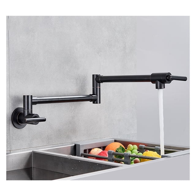 Brushed Golden Kitchen Faucet Single Cold Water Single Lever Foldable Rotatable Spout Wall Mount Sink Tap 9 Types ,bar Laundry RV Farmhouse
