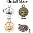 thumbnail image 3 of 60pcs Crown Pendant Charm Alloy Round Crown Charms Beads King Charms Craft Supplies for DIY Necklace Bracelets Jewelry Pendant Making,4 Colors, 3 of 7