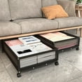 thumbnail image 3 of Under Bed Storage With Wheels, Transparent Visual Dust Cover, Metal Mesh, Storage Vehicle, Bed Organizer Drawer, Shoe Storage For Toys, Books, Bedding, 3 of 9