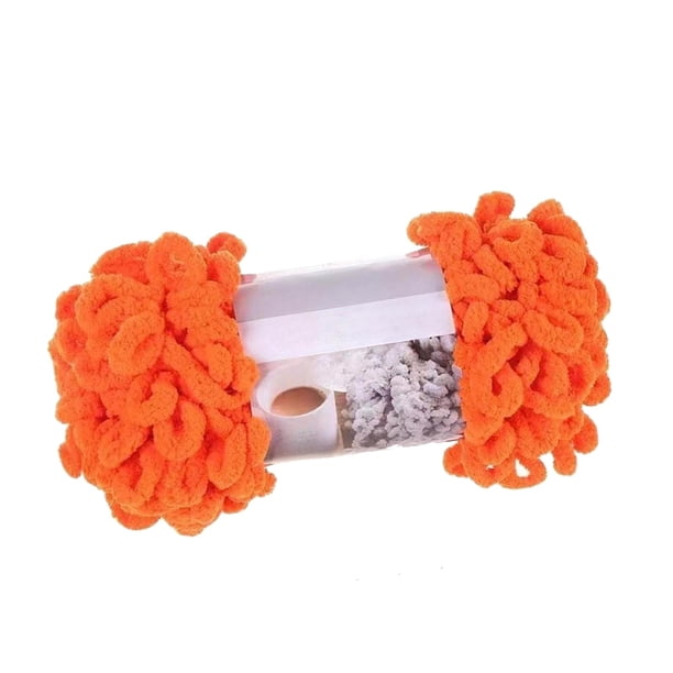 Hilo de lana grueso DIY Decoración del hogar Verano Tejido a mano Hilo de tejer lavable DIY naranja