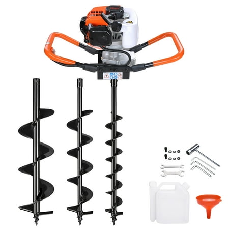 Yescom 52CC 2.2HP Earth Auger Powerhead Gas Powered Post Hole Digger w/ 4" 6" 8" Bits