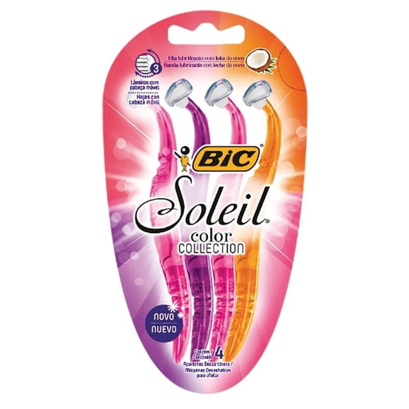Rastrillo Bic Soleil color collection 4 pzas