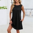 thumbnail image 4 of Hurxie Womens Crochet Swim Cover Up Short Sleeve Waffle Knit Tops Bathing Suit Beach Dress Crew Neck Hollow Out Dresses Black,XL, 4 of 6