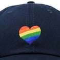 thumbnail image 2 of DALIX Rainbow Heart Hat Embroidered Mens Womens Baseball Cap in Navy Blue, 2 of 6