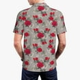 thumbnail image 4 of Balery Rose Flowers Printed Men’s Short Sleeve Polo Shirt, Midweight Men's Shirt,Golf Polo shirts -XX-Large, 4 of 9
