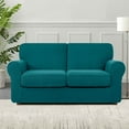 thumbnail image 5 of Subrtex 5-Piece Stretch Sofa Slipcover Sets with 2 Backrest Cushion Covers and 2 Seat Cushion Covers (Loveseat, Teal), 5 of 8