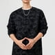 thumbnail image 5 of Sudadera sin capucha para hombre, estilo casual, a la moda, con cuello redondo, holgada, de gamuza, con lazo, manga larga, para jóvenes, blusas activas, camisetas para hombre., 5 of 6
