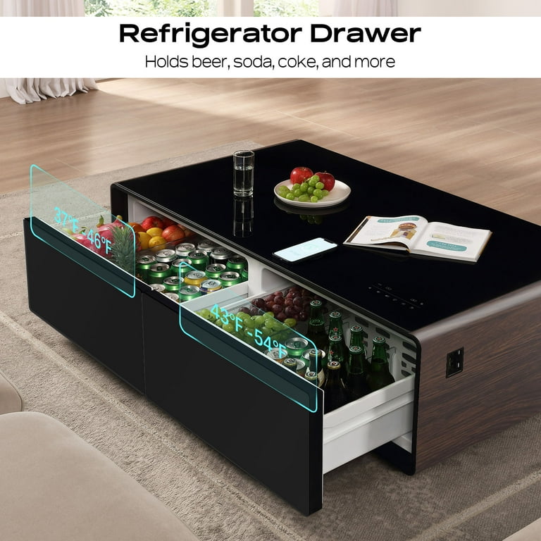  LIVTAB Smart Side Table with Built-in Fridge, 27.8 D