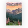 thumbnail image 3 of Glacier National Park, Montana, Bear and Spring Flowers, Mountains (12x18 Wall Art Poster, Room Decor), 3 of 3