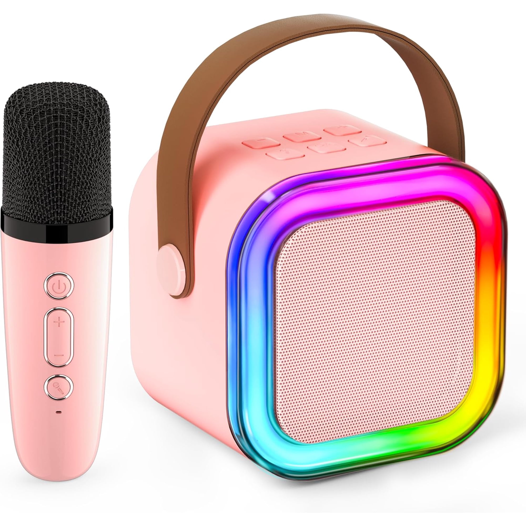 Mini Karaoke Machine for Kids Adults,Portable Bluetooth Speaker with 2 Wireless Microphones, MP3 Music Player Gifts Toys for Girls 3-12 Year Old Birthday Family Home Party