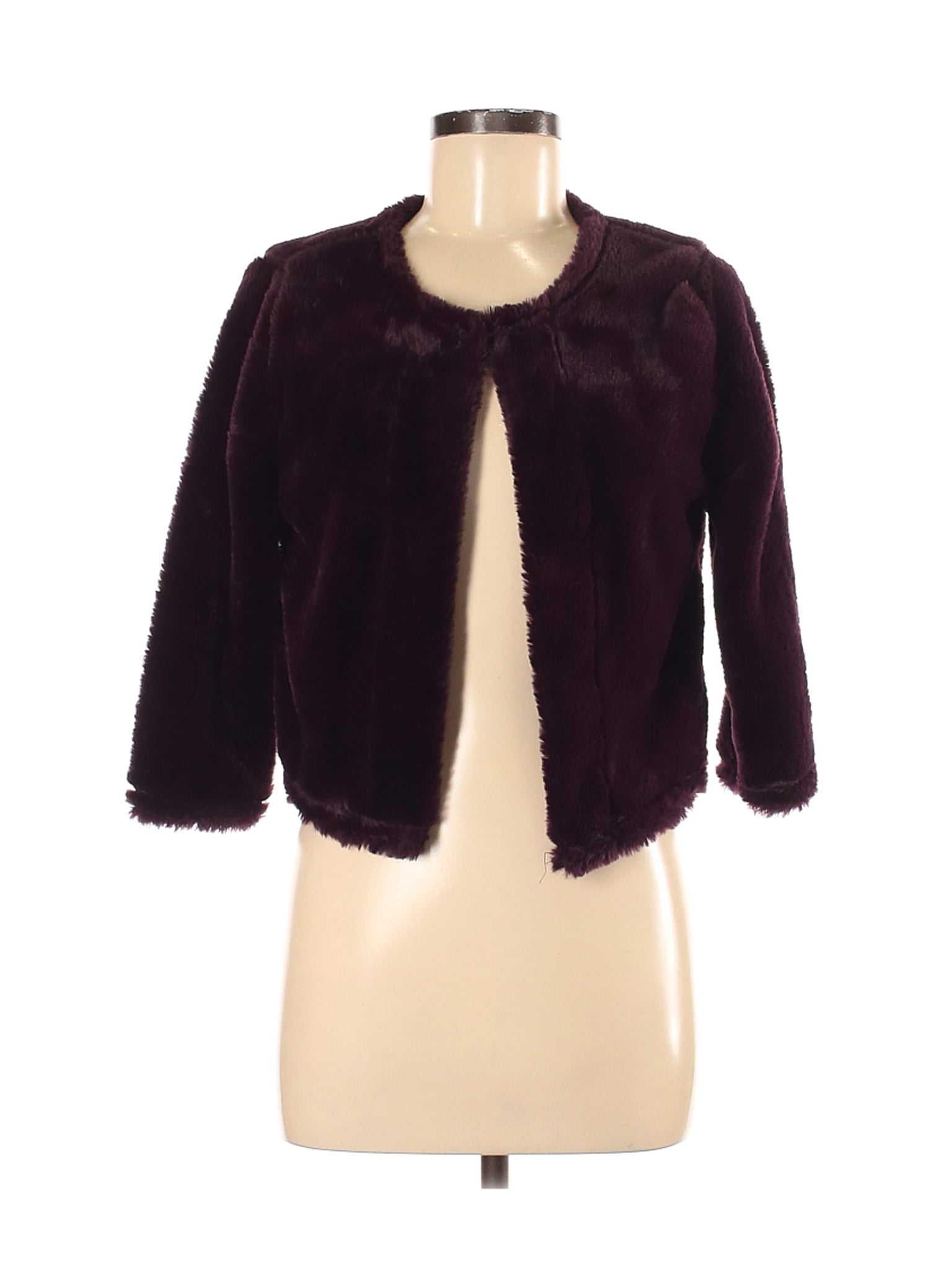 calvin klein faux fur cropped jacket