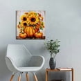 thumbnail image 4 of JRXY Fall Wall Art Canvas Pumpkin Decor Rustic Farmhouse Sunflower Pictures Kitchen Bedroom Living Room Dining Autumn Harvest Prints Halloween Home Dec16x16in 20x20 in, 4 of 4