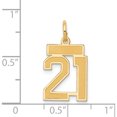 thumbnail image 5 of 14K Yellow Gold Small Satin Number 21 Charm Made In United States lss21, 5 of 6