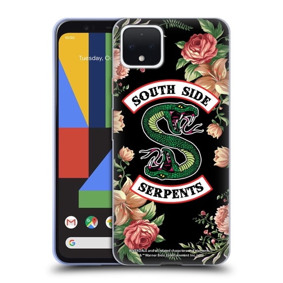 Head Case Designs Officially Licensed Riverdale South Side Serpents Floral Print Logo Soft Gel Case Compatible with Google Pixel 4