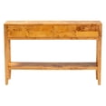 thumbnail image 3 of bali & pari Ghina Natural Light Mappa Burl Wood 2-Drawer Console Table, 3 of 6