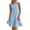 Blue, variant on Womens Summer Plus Size Dresses Fashion Solid Casual Round-Neck Sleeveless Mini Dress Party Wedding Guest Sundress