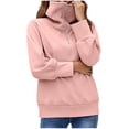 thumbnail image 2 of Aloohaidyvio Hoodies,Womens Sweatshirts Solid Turndown Collar Long Sleeve Pullover Shirt Tops, 2 of 6