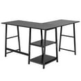 thumbnail image 4 of Resenkos L Shaped Corner Computer Desk with Storage Shelves-Black, Home Office Desks, Gaming Computer Desks for Study,Working,Writing, 4 of 8