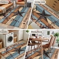 thumbnail image 5 of Texas Star Vintage Area Rugs 3'x5', Washable Small Throw Rugs for Living Room Bedroom, Berry Navy Blue Brown Wooden Indoor Outdoor Rug Non-Slip Low Pile Carpet Runner Reversible Floor Mats, 5 of 8