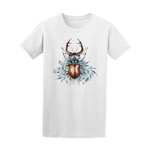 Watercolor Beetle With Horns Tee Men's -Image by Shutterstock