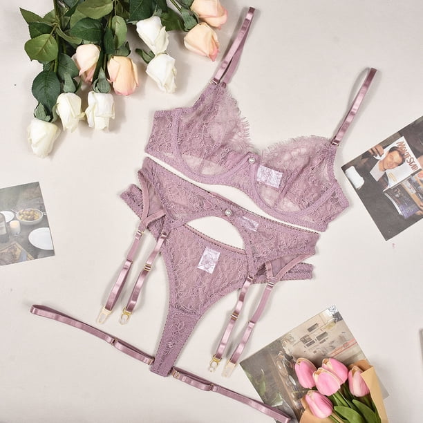 Sujetador sexy transparente de encaje con perlas decorativas, lencería sexy para mujer