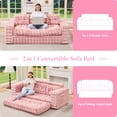 thumbnail image 6 of Hobestluk 3-Seater Sofa Boneless Couch with Tufted Button Design 2 in 1 Comfy Cloud Couch Oversized Sofa for Living Room Bedroom Apartment or Office (Pink, 3 Seater), 6 of 8