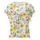 thumbnail image 5 of Moda mujer verano casual cuello redondo volantes manga corta impresión tops pullover blusa Pompotops hkajfhjk468042, 5 of 6