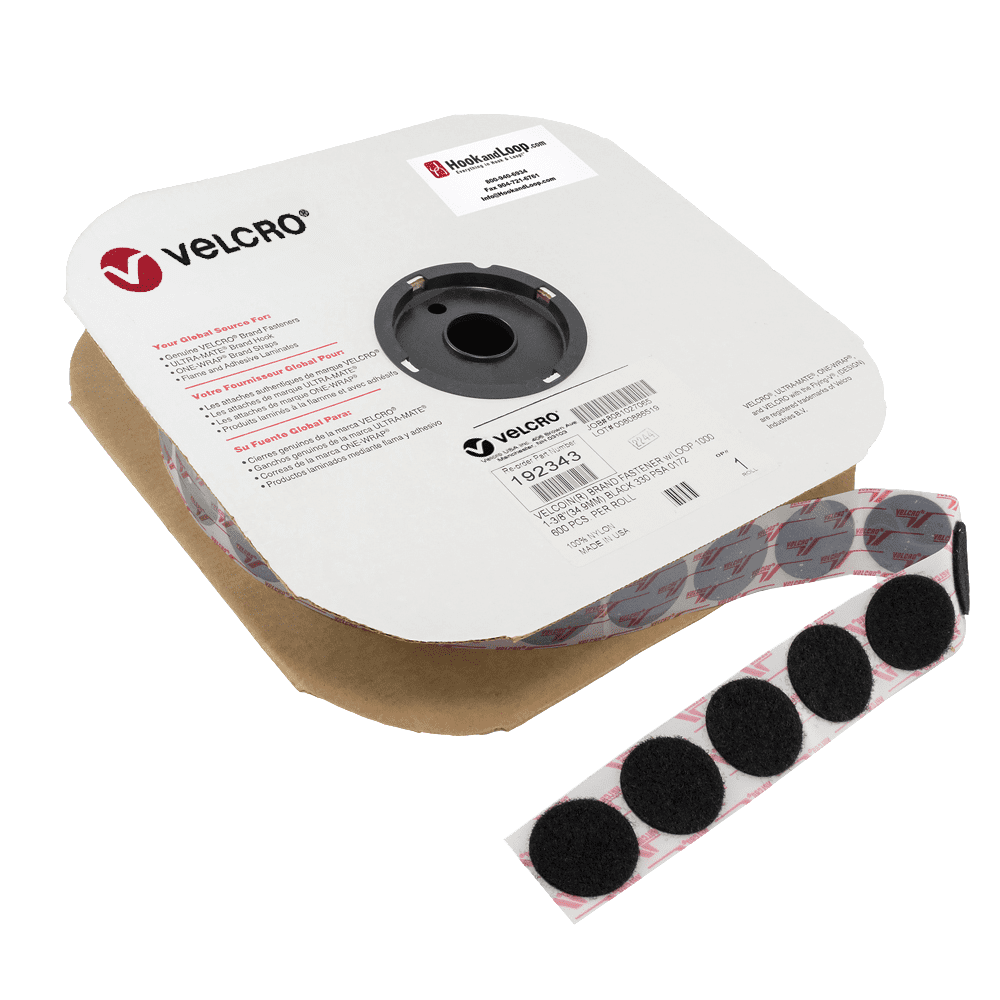 VELCRO® Brand - 1 3/8" Black Loop VELCOIN®