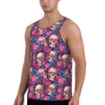 thumbnail image 2 of Pofeuu Skull rose blue flower Print Men's Workout Tank Tops Sleeveless Muscle Gym Shirt Quick Dry-X-Large, 2 of 7