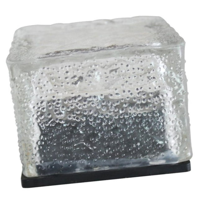 Lámpara de jardín impermeable con forma de cubo de hielo y paisaje de cristal para exteriores rojo