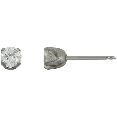 Blomdahl Ear Piercing - Stainless Steel 5mm CZ Single Earring Home Ear Piercing Kit