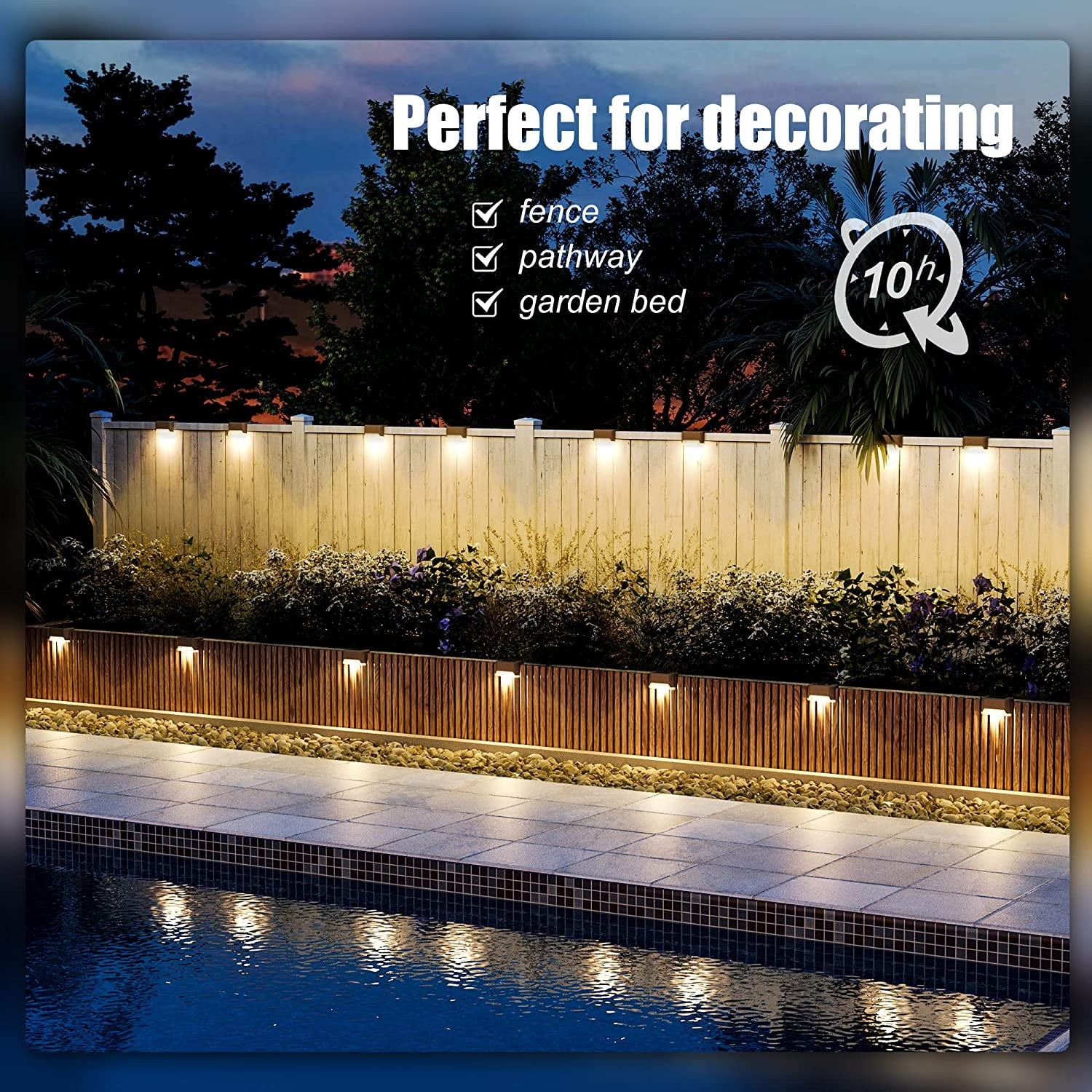 Solpex Solar Deck Lights Outdoor 16 Pack, Solar Step Lights Waterproof Led Solar  Lights for Outdoor Stairs, Step, Fence, Yard, Patio, and Pathway(Warm  White) 