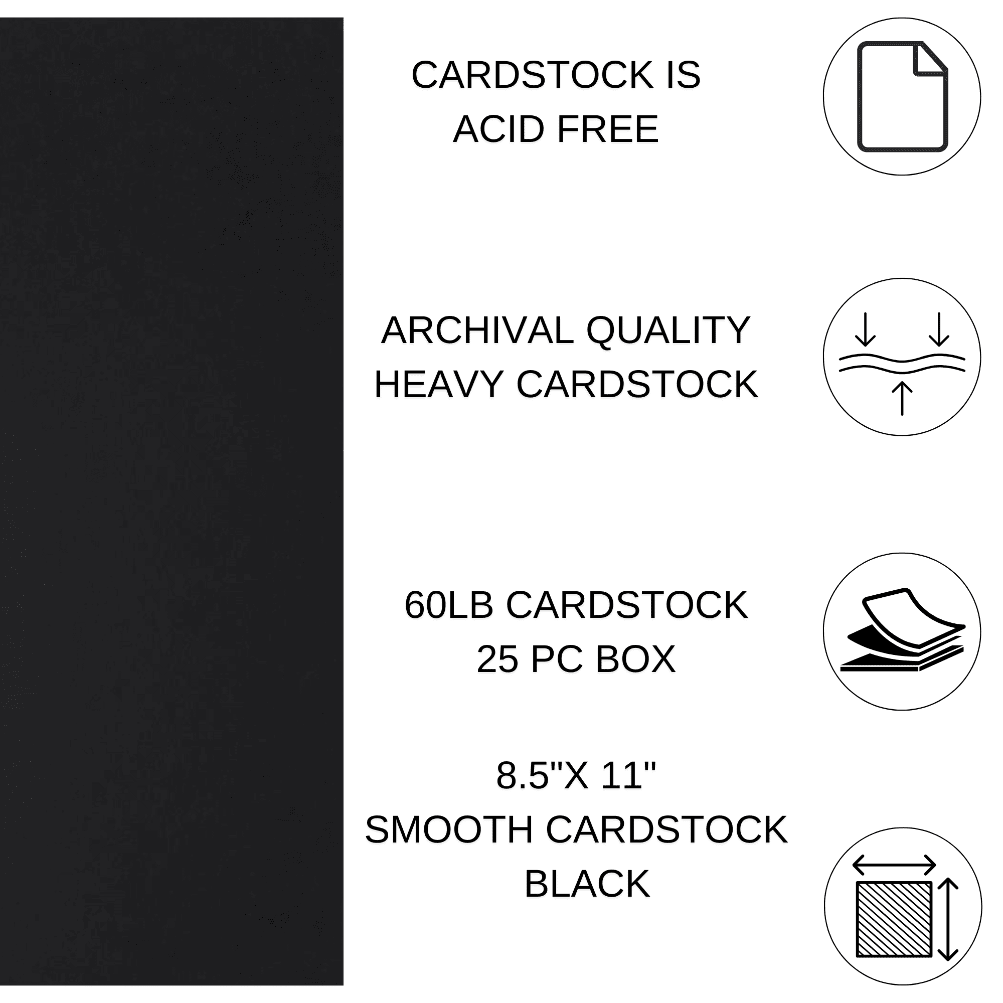 Paper Accents Cardstock 8.5"x 11" Smooth 80lb Black 25pc