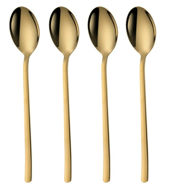 Cucharillas y cucharas, juego de 4 piezas chapadas en acero inoxidable, para cocina, comedor y bar