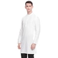 thumbnail image 2 of In-Sattva Men's Indian Mandarin Collar Handcrafted Fine Embroidered Kurta Tunic; Round White; MD, 2 of 6
