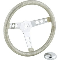 13 Inch Silver Metalflake 60s Style Steering Wheel 3-1/2 Dish