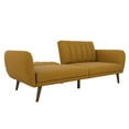Novogratz Brittany Futon Sofa Bed and Couch Sleeper, Mustard Linen