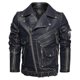 thumbnail image 1 of Mens Casual Retro Regular-fit Lapel Zipper Motorcycle Leather Jacket, 1 of 5