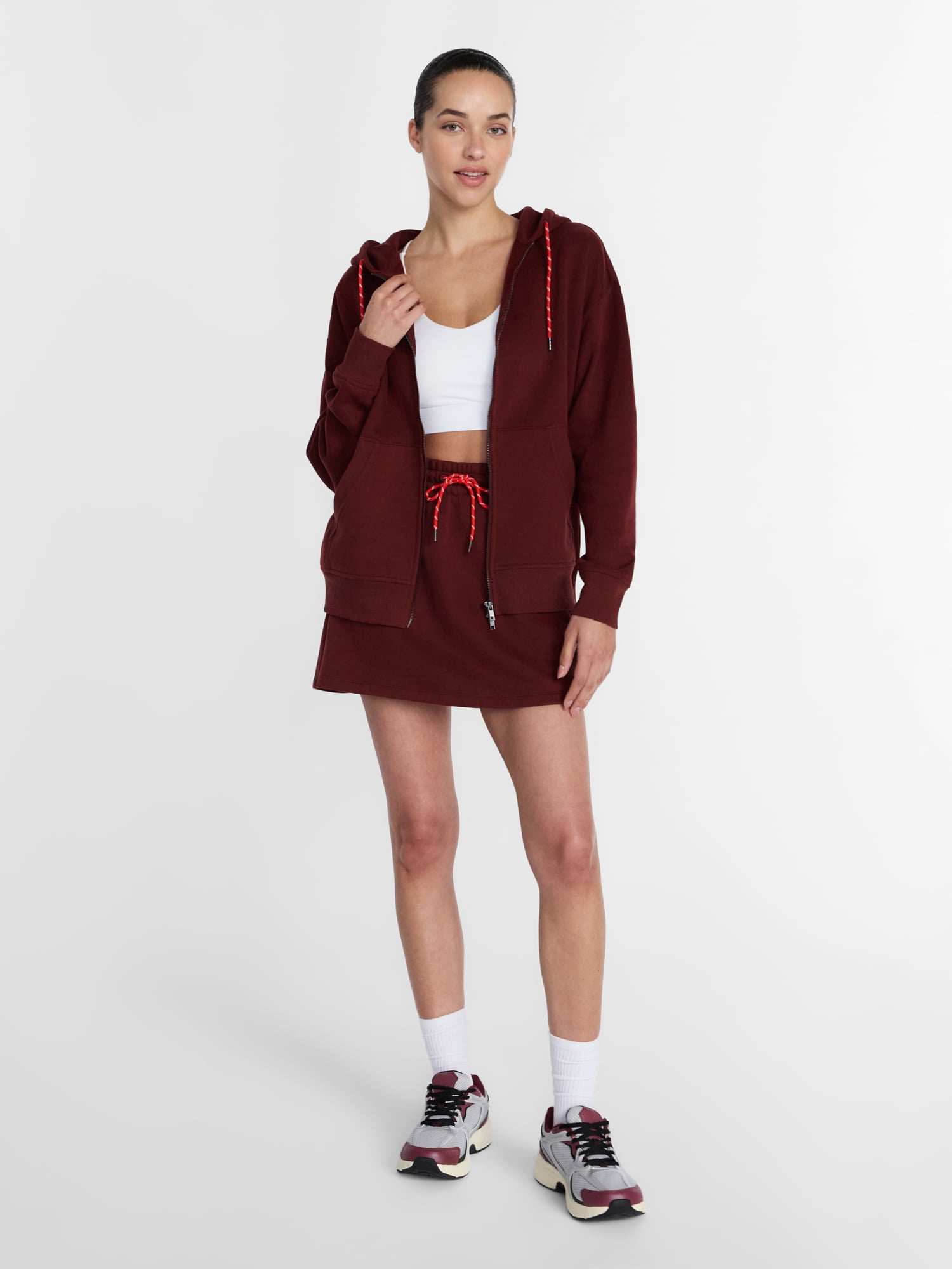 Athletic Works Women's and Women's Plus Full Zip Fleece Hoodie, Sizes XS-4X