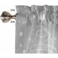 thumbnail image 5 of Christmas Kitchen Curtains and Valances Set, Rod Pocket Curtains Tier Farmhouse Window Curtains 24 Inch Length, Winter Snowflake Xmas Pine Tree Ball Grey 3 Piece Kitchen Curtains Set, 5 of 6
