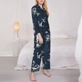 thumbnail image 3 of Balery Vintage Marine Conjunto de Pijama con Estampado para Mujer, Conjunto de Dos Piezas con Manga Larga, Ropa de Dormir Suave con Bolsillos, Pijamas Cómodos-Small, 3 of 7