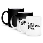 3dRose, Best Husband Ever - Romantic love gift for him, Anniversary, Valentines Day, 11oz Magic Transforming Mug