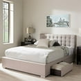 thumbnail image 2 of Allora Queen Storage Platform Bed in Beige, 2 of 9
