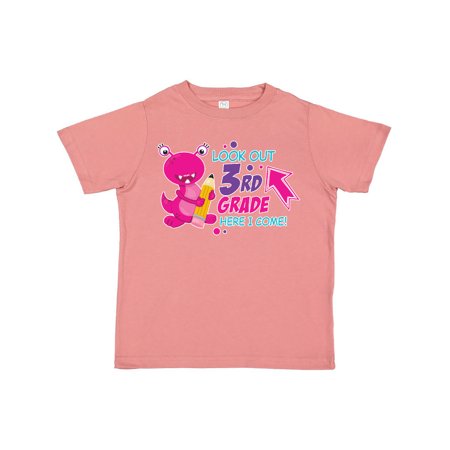 

Inktastic Look out 3rd Grade Here I Come with Cute Pink Monster Gift Toddler Boy or Toddler Girl T-Shirt