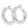 thumbnail image 2 of Fiudx Pendientes de Aro Abiertos Gruesos para Mujeres y Niñas, 2 of 2