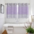 thumbnail image 3 of Purple Silver Stripes Kitchen Curtains Short 54 Inch Length, Modern Ombre Abstract Aesthetic Grommet Top Bedroom Living Room Curtains, Light Filtering Cafe Curtain Drapes 2 Panels Set 84''x54'', 3 of 9